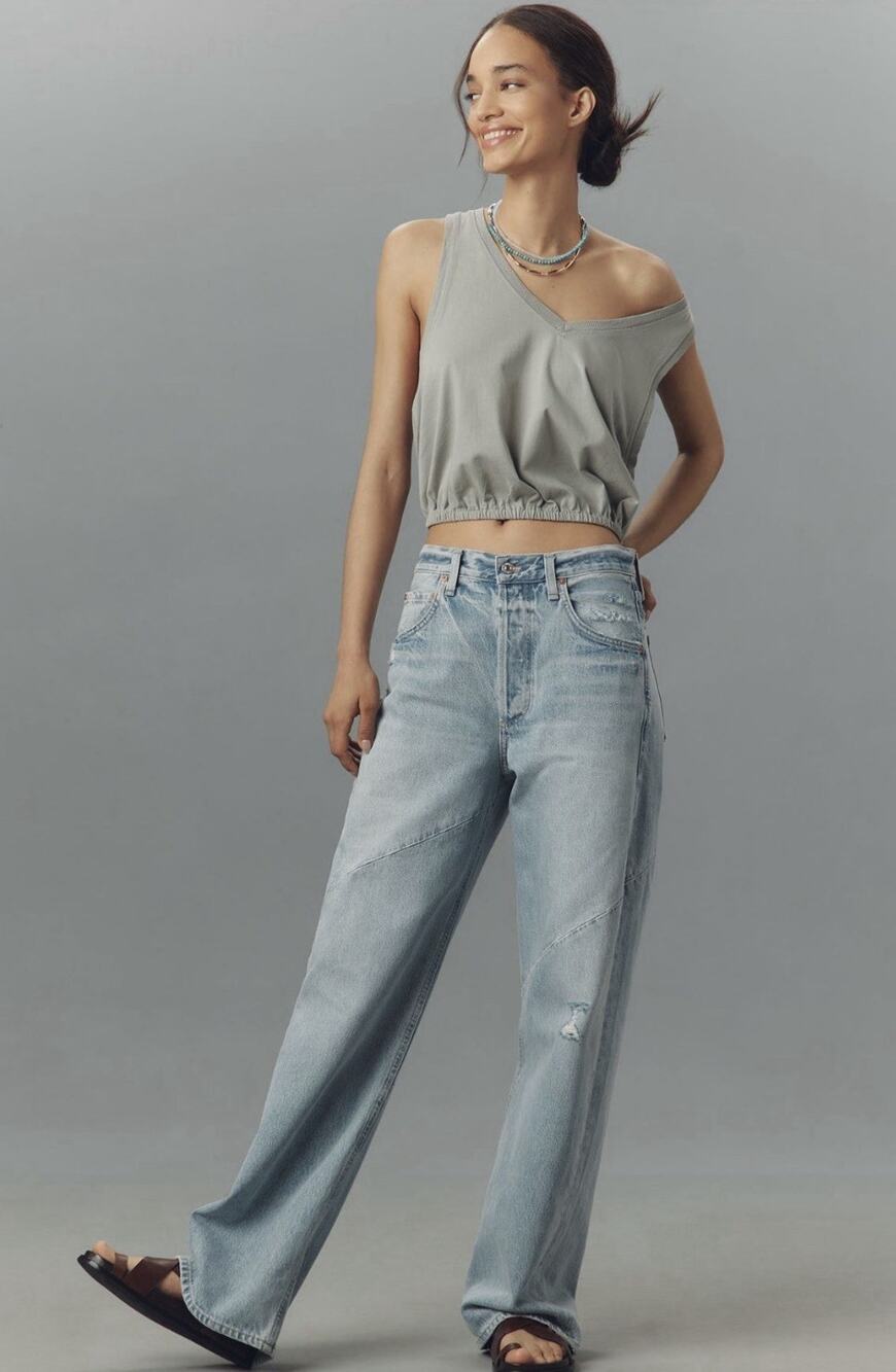 NEW Citizens of Humanity Ayla Swirl High-Rise Baggy Wide Leg In Hallstat 27 nwot